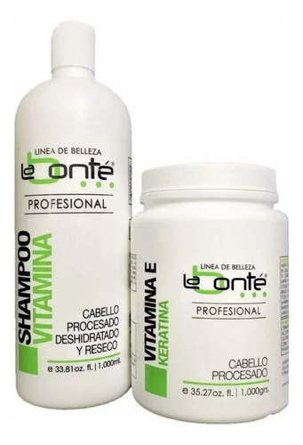 La Bontè Shampoo + Tratamiento Vitamina E Keratina 1ltc/u