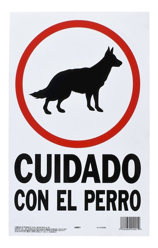 Letrero Cuidado Con El Perro 25x36 Cm