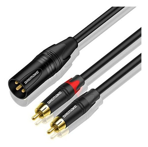 Cable Divisor De Audio Xlr Macho A Doble Rca Macho