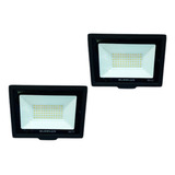 Pack X2 Proyector Reflector Led 50w Frío Glowlux - E. A. -