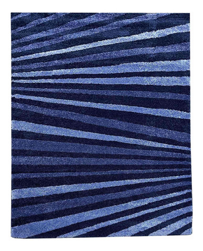 Alfombra Azul Rayas Suave Persa 160x230cm Carpetshop