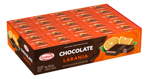 Bala Tablete Chocolate Laranja Embare 125und Display