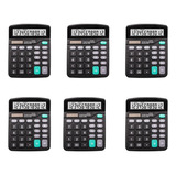 Pack 6 Calculadora Básica Kk-837b  Color Negro