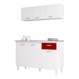 Mueble De Cocina Maria Gracia Blanco/rojo