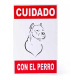 Cartel Cuidado Con El Perro Precaución Advertencia 20x12 Cm