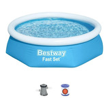 Pileta Inflable Bestway Redonda 244cm Bomba 57450