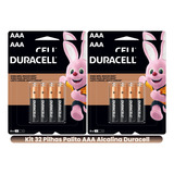 Kit 32 Duracell Duralock Pilha Alcalina Aaa Cartela Com 8u