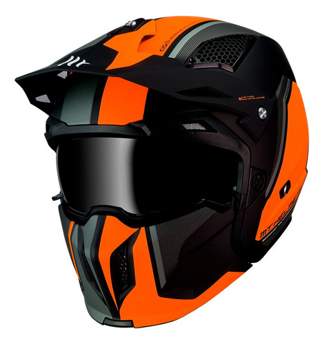 Casco De Moto Mt Helmets Streetfighter Sv Twin C4 Naranjo 
