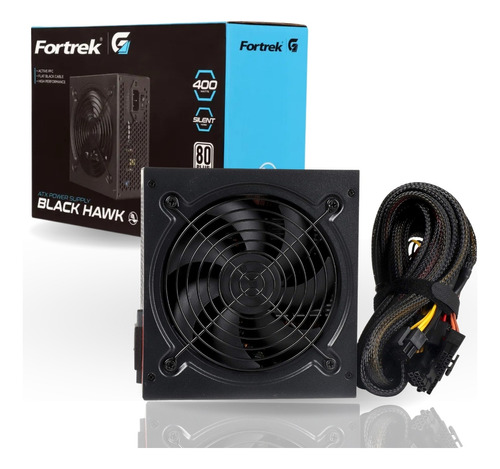 Fonte Atx 400w Gamer 80plus White Black Hawk Fortrek Pc