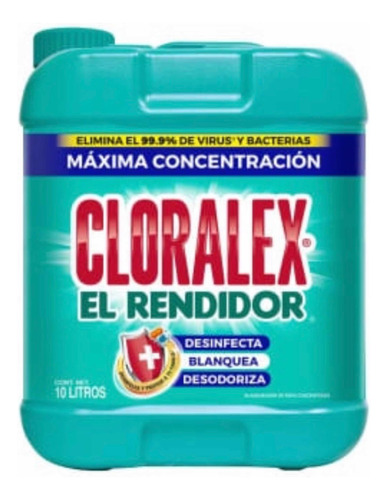 Blanqueador Líquido Cloralex El Rendidor 10 L