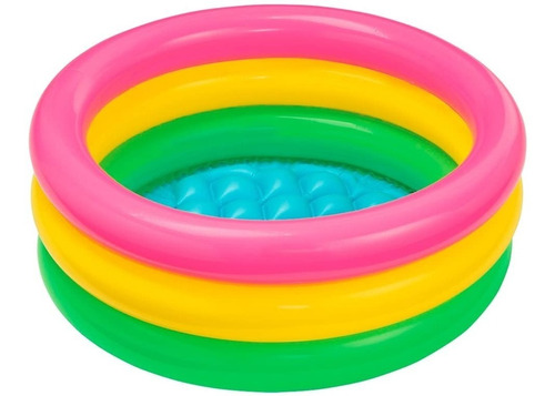 Piscina Pequeña Intex Acolchada Juego Niños Tricolor 61cm