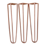 Kit 3 Pés De Ferro Bronze Para Puff Puf Hairpin Legs 30cm