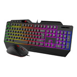 Kit Gamer Teclado Con Luz Led Y Mouse Alambricos Para Juego