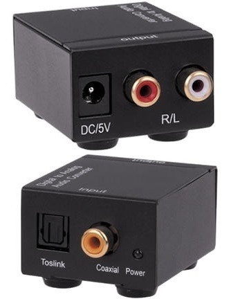 Conversor Audio Digital Coaxial O Fibra Optica Toslink A Rca
