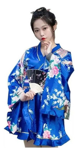 Albornoz De Mujer Japonesa, Diseño Floral Y Kimono .