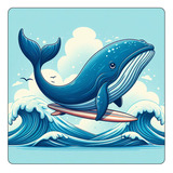 Mousepad Ballena Practicando Surf Ola Mar Playa M2