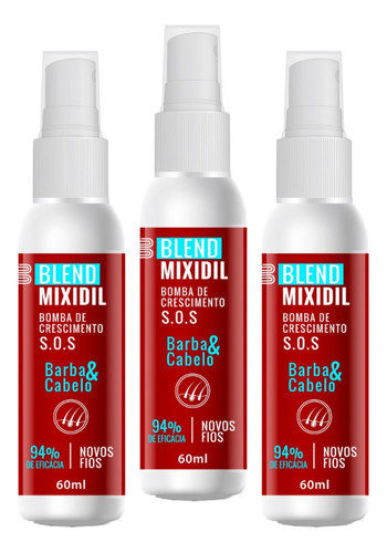 Mixidil Blend Capilar Bomba De Crescimento 3 Un
