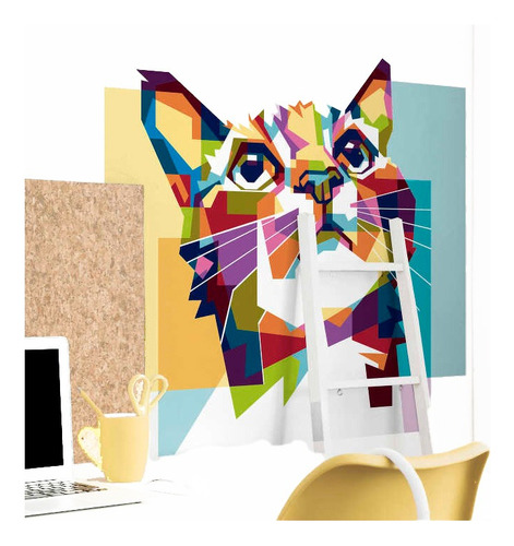 Vinilo Adhesivo Decorativo Pared Gatos 97cms Full Color