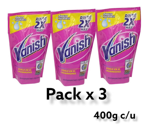 Pack X 3 Vanish Liquido Color Quitamanchas Multiuso 400g