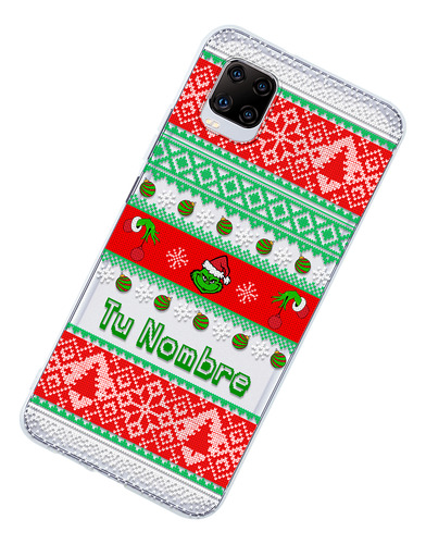 Funda Para Zte Grinch Ugly Sweater Navidad Con Tu Nombre