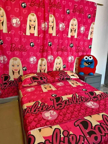 Sabanas Con Cortinas Infantiles Niño Y Niña Cama Doble