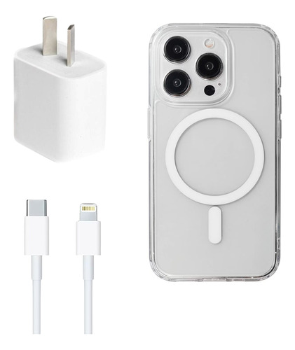 Funda Magsafe + Adaptador 20w + Usb C Para iPhone