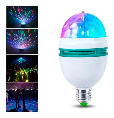 Ampolleta Led Rgb Bola Disco Giratoria Fiesta Rotativa 