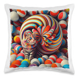 Funny Cat Lion Candy Lovers Divertido Cojin De Gato Y Leon P