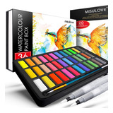 Set Pintura De Acuarela Profesional, 36 Colores Con Pinceles