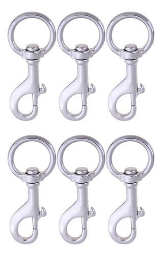 6pcs Clips De Material Acero Inoxidable Giratorios De