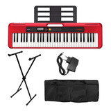 Kit Teclado Iniciante Casio Casiotone Vermelho Ct-s200 Red