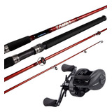 Kit Vara 1,80m 40lbs + Carretilha Black Tamba Bt11 Esquerda