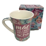 Caneca De Presente Dia Das Mães Em Cerâmica 320ml Wellmix Cor Branco Mãe