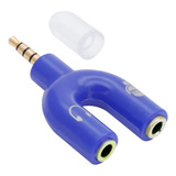 Adaptador Y Plug P2 X P3 Headset Fone/microfone Azul