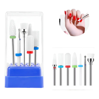 Kit Brocas De Uñas Lima Pulidor Drill Cerámica Fresa 7pz. | Meses sin interés