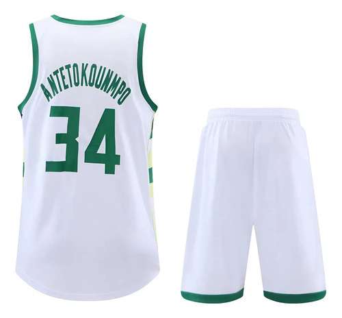 Camiseta De Baloncesto Bucks No.34 Para Hombre, Talla M-5xl