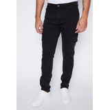 Jeans Hombre Negro Skinny Cargo Family Shop