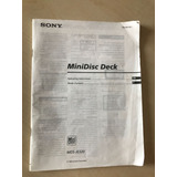 Manual Original Minidisc Deck Mds Je320-je510-je330 Sony