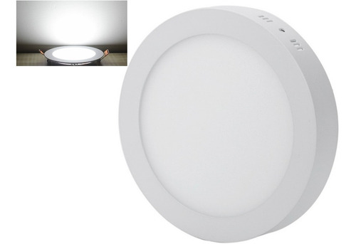 Lampara Sobreponer Led 9w Plafon Luz Blanca Redonda 12cm Color Blanco