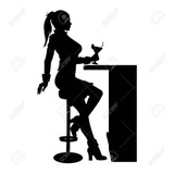 Vinilo Decorativo Mujer Copa Bar   