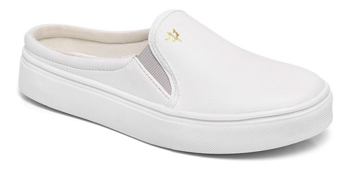 Tenis Mule Babuche Slip-on Casual Branco Feminino 