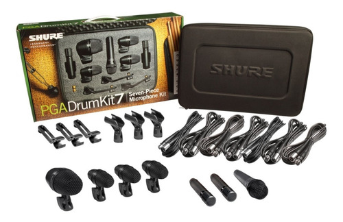 Kit De 7 Micrófonos Para Batería Shure Pgadrumkit7 Color Negro