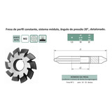 Fresa Modulo 20º M1,5 Nº2 - 14/16 Dentes - Ws