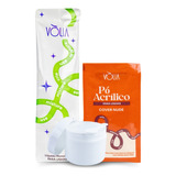 Kit Pote + Pó Acrílico Cover Nude 30 G + Monomer 30 Ml Vólia