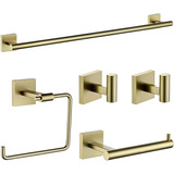 Juego De 5 Pcs Para Baño Montaje De Pared-dorado