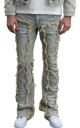 Logeqi® Jeans  Acampanados  Hombre