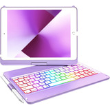 Funda Con Teclado Violeta Para iPad 10.2 (7, 8 Y 9 Gen)