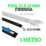 Canaleta Preta Fina 2 Metros 1x1cm Com Adesivo 10x10mm 