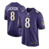 Camiseta Número 8 De Los Baltimore Ravens De Lamar Jackson 2