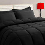 Taimit Negro King Size Edredón - 7 Piezas, Cama En Una Bolsa